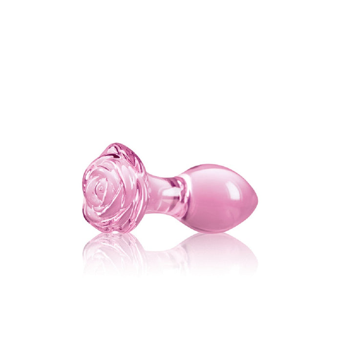 Crystal Rose Glass Anal Plug Pink | SexToy.com