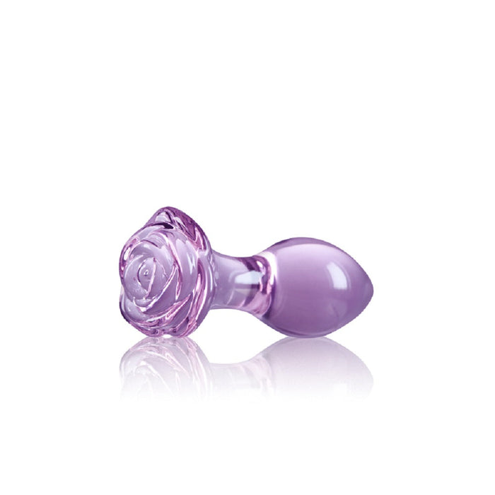 Crystal Rose Glass Anal Plug Purple | SexToy.com