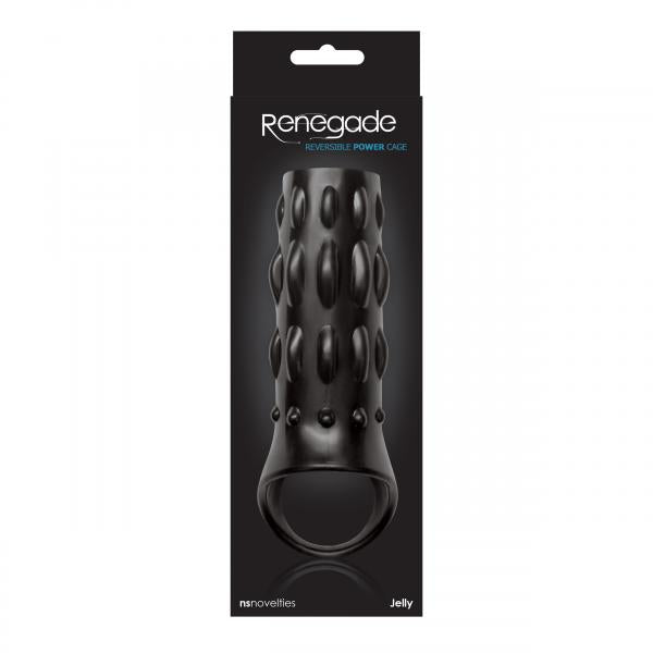 Reversible Power Cage Jelly Sleeve - Black | SexToy.com