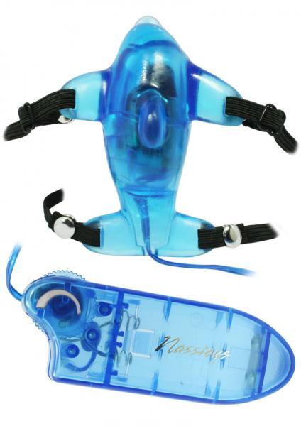 Beautiful Blue Dolphin Vibrating Strap On Blue | SexToy.com