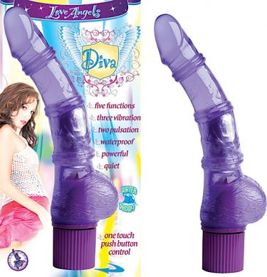 Love Angels Diva Vibrator Waterproof 7.5 Inch Purple | SexToy.com