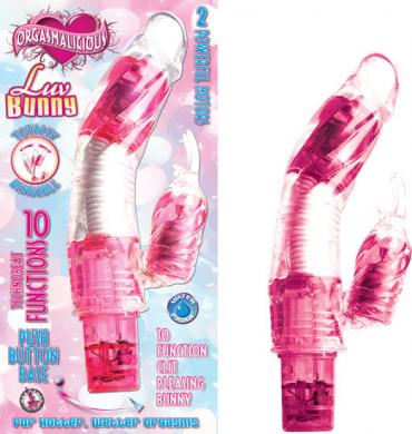 Orgasmalicious Luv Bunny Vibrator Waterproof Cotton Candy Pink | SexToy.com