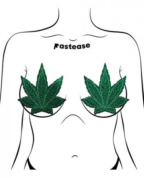 Pastease Pot Leaf Glitter Green Fuller Coverage