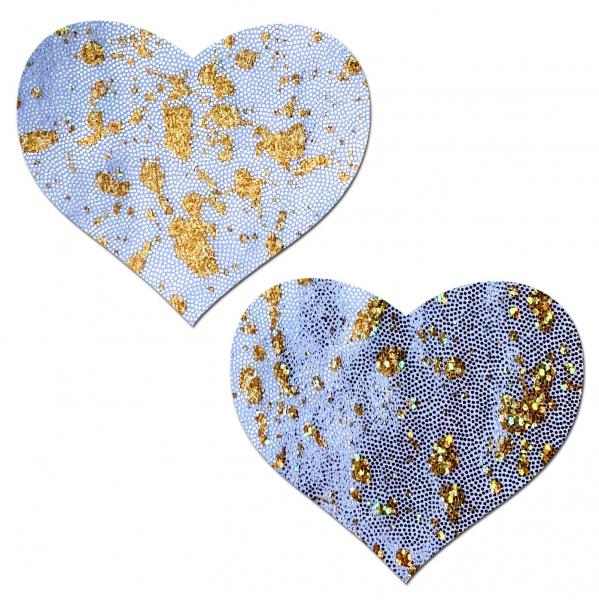 Pastease Splatter Holographic Heart White/gold