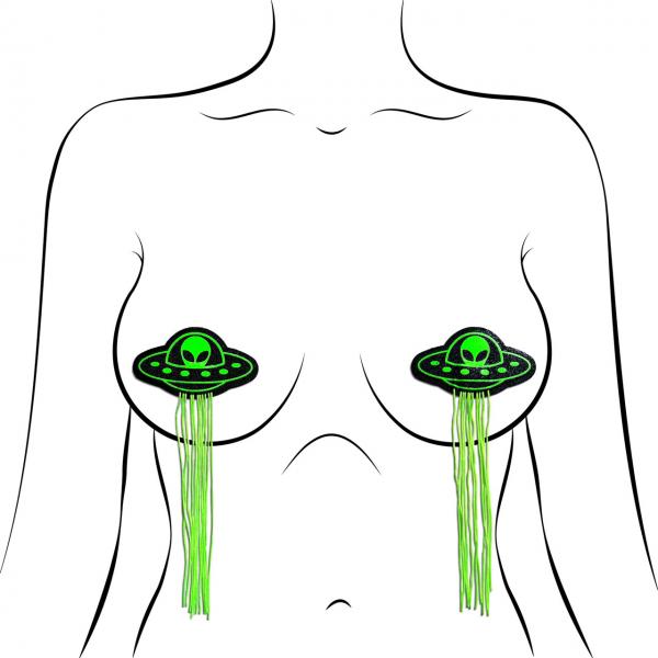 Pastease Ufo Alien Tassels Glow In The Dark