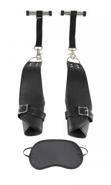 Deluxe Door Cuffs Black Leather | SexToy.com