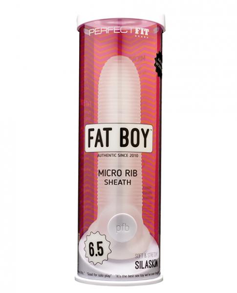 Perfect Fit Fat Boy Micro Ribbed Sheath 6.5 inches Clear | SexToy.com