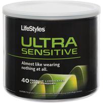 Lifestyles Ultra Sensitive Latex Condoms 40 Pieces Bowl | SexToy.com