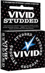 Vivid Studded Lubricated Latex Condom 3 Pack | SexToy.com