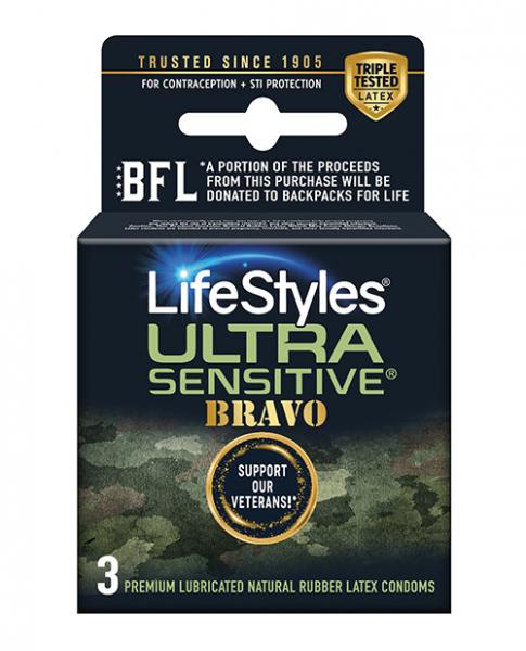 Lifestyles Ultra Sensitive Bravo 3pk | SexToy.com