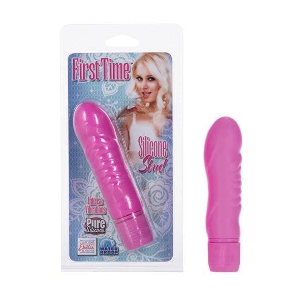 First Time Silicone Stud Pink Vibrator | SexToy.com