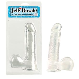 JELLY ROYALE DONG WITH SUCTION CUP 6 INCH CLEAR | SexToy.com
