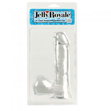 JELLY ROYALE DONG WITH SUCTION CUP 6 INCH CLEAR | SexToy.com