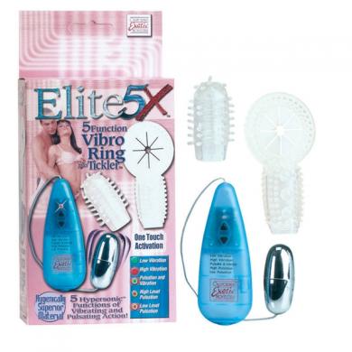 Elite 5X 5 Function Vibro Ring Tickler Blue | SexToy.com