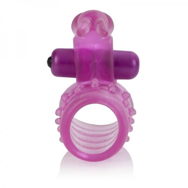 Basic Essentials Stretchy Bunny Enhancer Vibrating Pink | SexToy.com