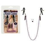 Nipple Clamps- Purple Chain with Navel Ring | SexToy.com