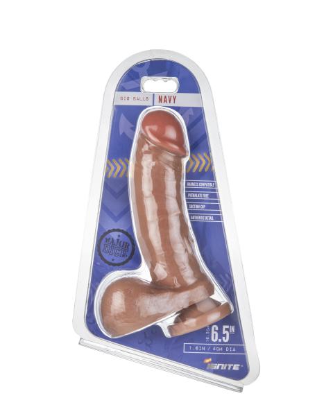 Major Dick Navy Tan Big Balls Dildo | SexToy.com