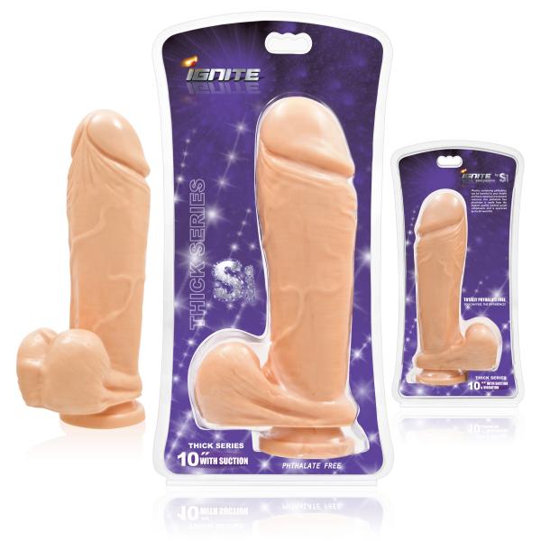 Thick Cock Balls Suction Cup Flesh 10 Inches | SexToy.com