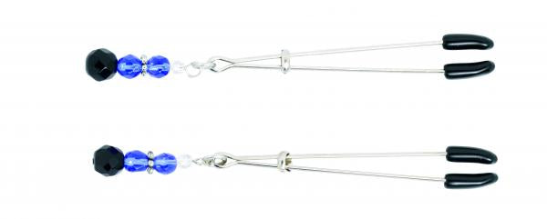 Blue Beaded Nipple Clamps With Tweezer Tip Blue | SexToy.com