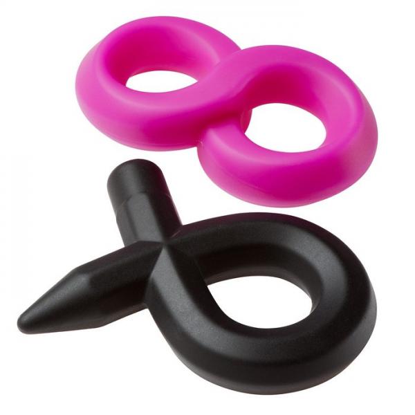 Pro Sensual Silicone Super 8 Ring & Tie Sling 2 Pack