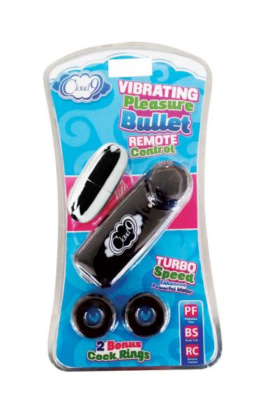 Cloud 9 Bullet Vibrator with Cock Rings Black | SexToy.com