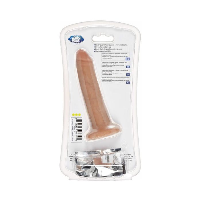 Cloud 9 Dual Density Real Touch Dong 6 inches with Balls Beige