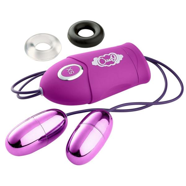 Cloud 9 Dual Vibrating Pleasure Bullet Turbo Speed Purple