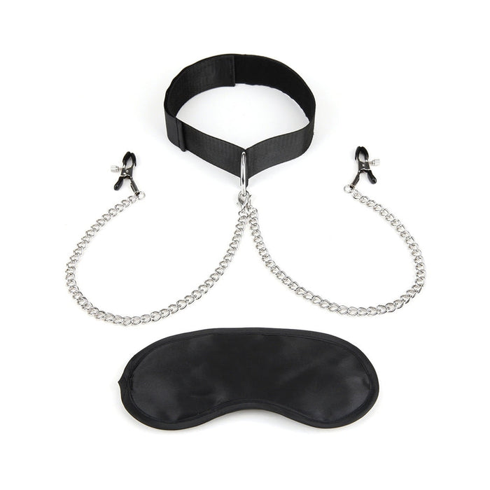 Lux Fetish Collar and Nipple Clips | SexToy.com