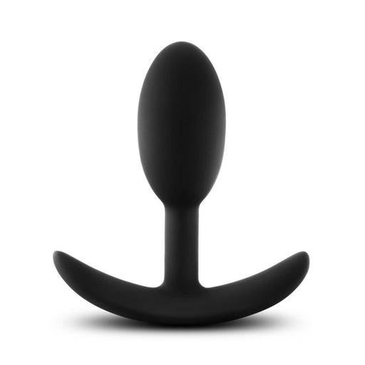 Blush Anal Adventures Platinum Silicone Vibra Slim Plug Small - Black | SexToy.com
