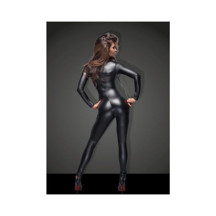 Noir Powerwetlook Overall With Leash And 2-way Zippers Large | SexToy.com