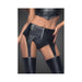 Noir Powerwetlook Garter Belt With Silver Zipper Small | SexToy.com