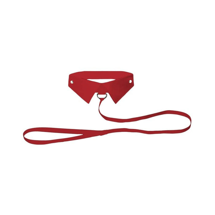 Ouch! Classic Collar with Leash - Red | SexToy.com