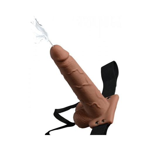 Fetish Fantasy 7.5in Hollow Squirting Strap-on With Balls, Tan | SexToy.com