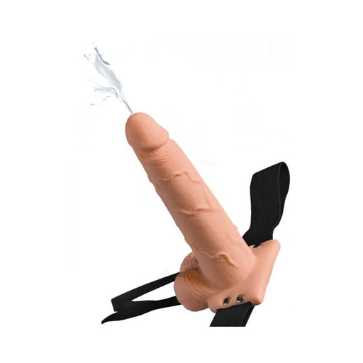 Fetish Fantasy 7.5in Hollow Squirting Strap-on With Balls, Flesh | SexToy.com
