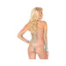 High Neck Fence Net Long Sleeved Bodysuit With Snap Crotch Thong Panty Rainbow O/s | SexToy.com