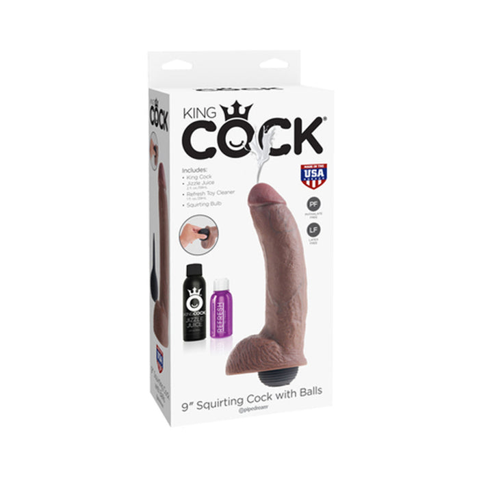 King Cock 9 inches Squirting Dildo Brown | SexToy.com