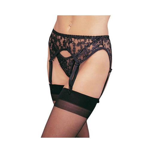 Lace Garter Belt Thong Plus Size Black | SexToy.com