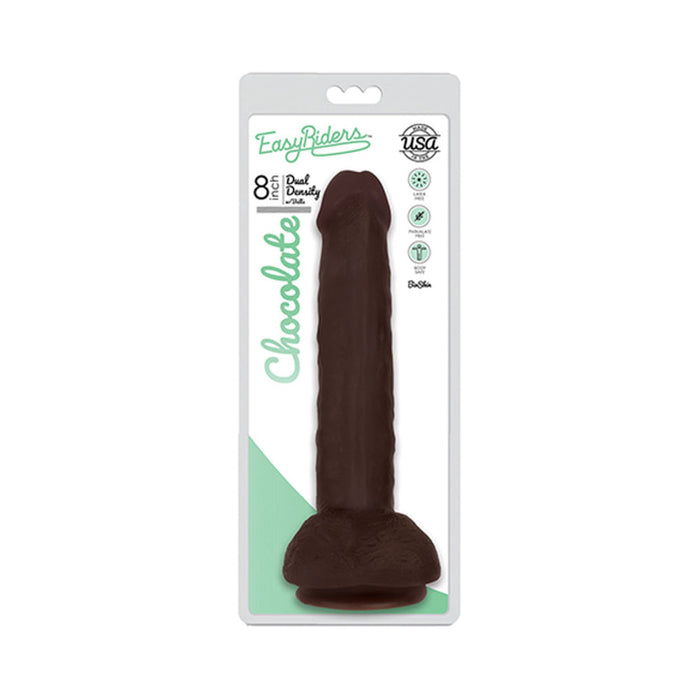 Easy Riders 8 inches Dual Density Dildo With Balls Brown | SexToy.com