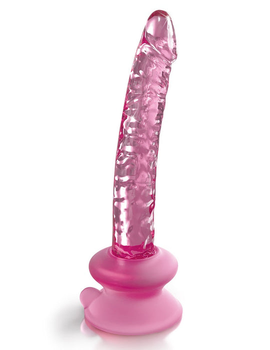 Icicles No. 86 - Glass Suction Cup Dildo - Pink | SexToy.com